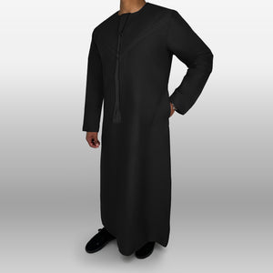 Premium Emirati Thobe — Black