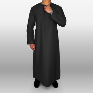 Premium Emirati Thobe — Black