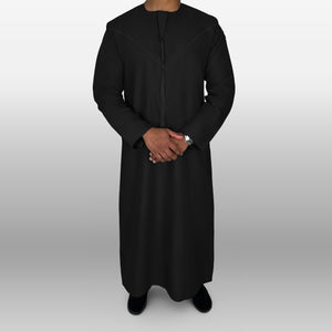 Premium Emirati Thobe — Black