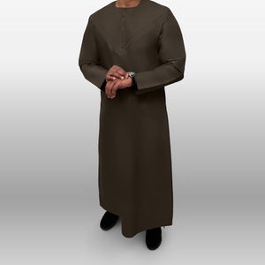 Premium Emirati Thobe — Dark Brown