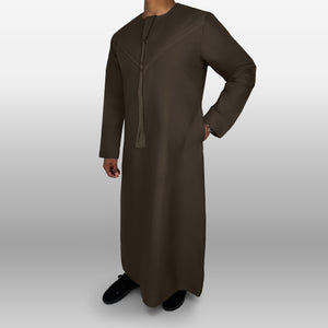 Premium Emirati Thobe — Dark Brown