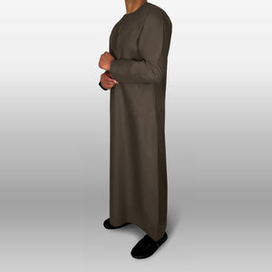 Premium Emirati Thobe — Dark Brown
