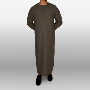 Premium Emirati Thobe — Dark Brown