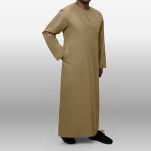 Premium Emirati Thobe — Khaki