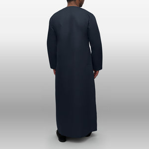 Premium Emirati Thobe — Navy Blue