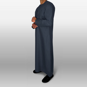Premium Emirati Thobe — Navy Blue