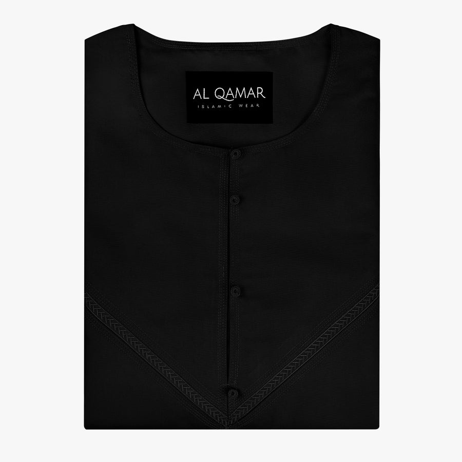 Premium Emirati Thobe — Black