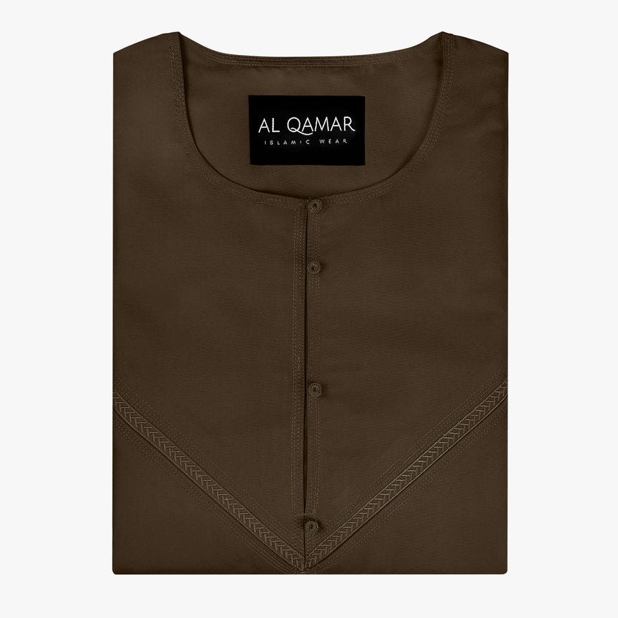 Premium Emirati Thobe — Dark Brown