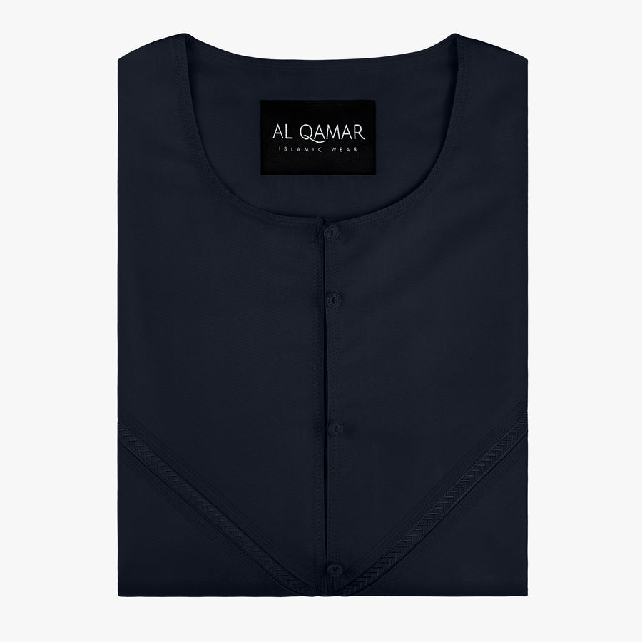 Premium Emirati Thobe — Navy Blue