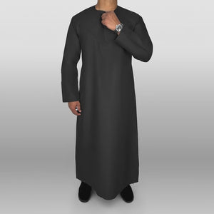 Premium Emirati Thobe — Black