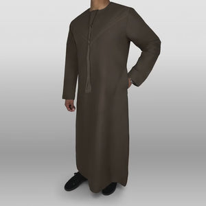 Premium Emirati Thobe — Dark Brown